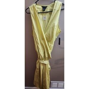 Sandro Wrap Over Dress Plus Size 18 NWT Glazed Thistle Lime